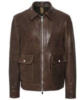 J. Blades Lined Leather Zip Jacket