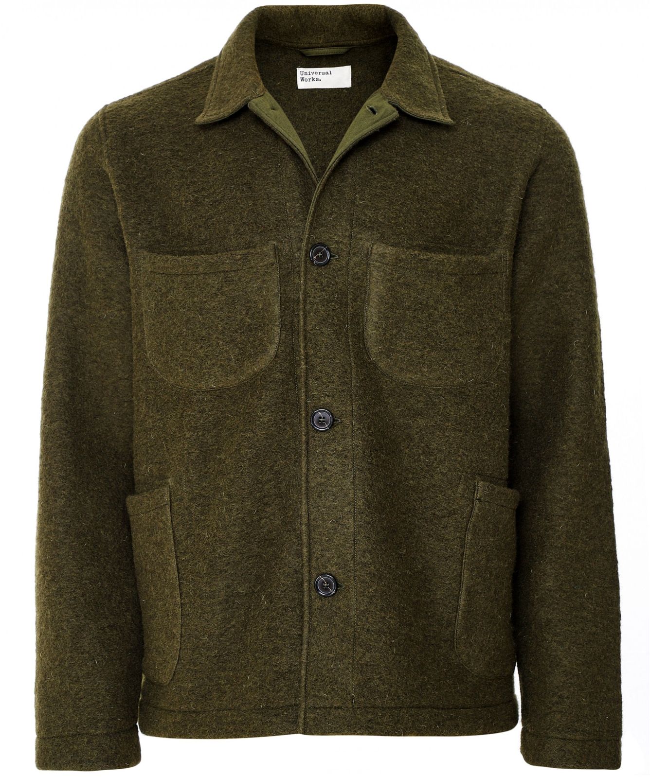 Universal Works Green Light Wool Fleece Lumber Jacket Jules B