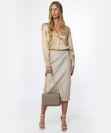 Silk V-Neck Ball Button Blouse